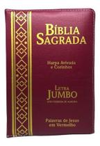 Bíblia Pentecostal Letra Gigante Extra Gigante Jumbo Luxo Gospel Capa Costurada Ziper