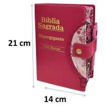 Biblia Pentecostal Letra Hipergigante Botão - C/ Harpa Batista Assembleia De Deus Bolsa
