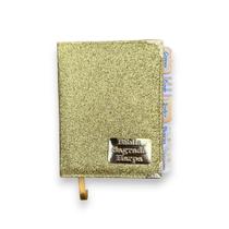 Bíblia Pequena Glitter Dourada Arc Full Color Compacta Letra Maior Com Abas Colocadas Bíblia Pequena Glitter Dourada Arc Full Color Compacta Letra Maior Com Abas Colocadas