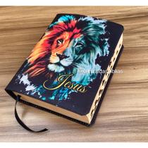 Bíblia pequena Leao faces Biblia de bolsa Com Harpa e corinhos E Índice Capa exclusiva