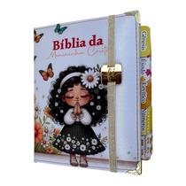 Bíblia Pequena Ntlh da Menininha Cristã 02 Com Abas Capa Dura Acolchoada Elástico