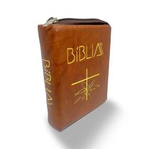 Biblia Preta Zíper Católica De Bolso E Capa Flexível 14cm - Editora Santuário