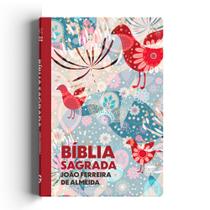 Bíblia RC Grande - Capa Estampada Pássaros Especial Com Lateral Artística