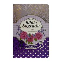 Bíblia RC - Harpa Avivada E Corinhos - Letra Hipergigante - Tulipa Lilas - 77139555