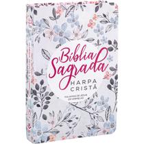 Bíblia RC Harpa Cristã Letra Grande Floral Capa Dura