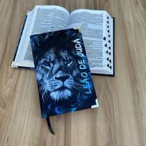 Bíblia RC Leão de judá azul Capa dura acolchoada com harpa e índice