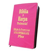 Bíblia Rosa Híper Gigante Plus Harpa Letra Extra Grande Bíblia Rosa Híper Gigante Plus Harpa Letra Extra Grande