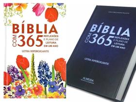 Biblia Sagrada 365, Kit com Duas, Lt Hiper gigante vem com Reflexões e Plano de Leitura