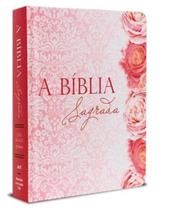 Bíblia Sagrada ACF Pequena Letra Gigante Referências e Mapas Capa Dura Rosas Claro