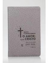 Bíblia Sagrada AEC Slim Ultra fina Capa Pu Cinza Cruz