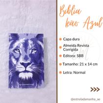 Bíblia Sagrada Almeida Corrigida - Capa Dura Jovem Leão Azul