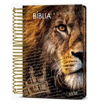 Bíblia Sagrada Anote Espiral Leão de Judá NVI Letra Normal Capa Dura