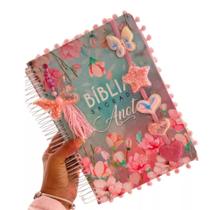 Bíblia Sagrada Anote Espiral Magnólia Letra Normal Capa Dura PERSONALIZADA
