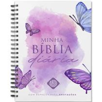 Bíblia Sagrada Anote Minha Bíblia Diária Espaço para Anotações Espiral Capa Dura Borboleta