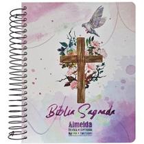 Bíblia Sagrada ARC Com Espaço para Anotações Harpa Letra Normal Espiral Espirito Santo