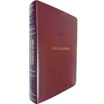 Bíblia Sagrada ARC Full Color Capa PU Luxo Cruz Bordô PDA PJV PED MC Harpa Avivada e Corinhos Letra Hipergigante CPP
