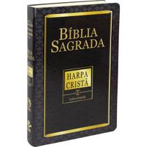 Bíblia Sagrada ARC Harpa Cristã Letra Grande Capa Semiflexível Preta