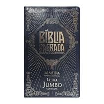 Bíblia Sagrada ARC Harpa Letra Jumbo Coverbook Compacta Azul