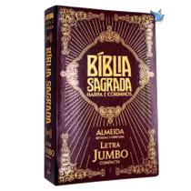 Bíblia Sagrada ARC Harpa Letra Jumbo Coverbook Compacta Bordo