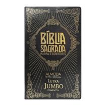 Bíblia Sagrada ARC Jumbo Compacta Harpa Coverbook Preta