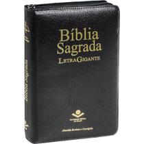 Bíblia Sagrada - ARC - Letra Gigante - Índice e Zíper - Letras Vermelhas - Preta
