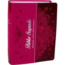 Bíblia Sagrada - ARC - Letra Gigante - Índice Lateral - Edição Com Letras Vermelhas - Pink Flor