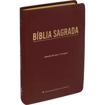 Bíblia Sagrada ARC Letra Gigante Linha Ouro Sintético Flexível Vinho