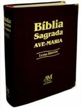 Bíblia Sagrada Ave-Maria - Católica - Capa material sintético Preto Grande - Letra Grande - Ave Maria