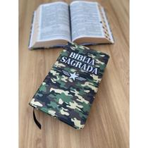 Biblia sagrada Camuflada ARC Letras Grandes Evangélica Com Harpa e indice