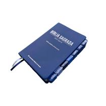 Bíblia Sagrada Capa Luxo Nova Almeida Atualizada NAA Personalizadas com Abas Capa Azul