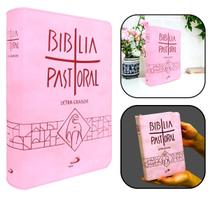 Bíblia Sagrada Católica Nova Pastoral Capa Zíper Letra Grande Completa Antigo e Novo Testamento Livro Catequético Editora Paulus - Paulus Editora