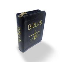 Biblia Sagrada Catolica Pequena Bolso Zíper Preta Santuario