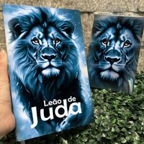 Bíblia Sagrada Colorida "Leão de Judá" Com Lateral Azul Edifica Letras Médias Com Harpa e Índice Bíblia Sagrada Colorida "Leão de Judá" Com Lateral Azul Edifica Letras Médias Com Harpa e Índice