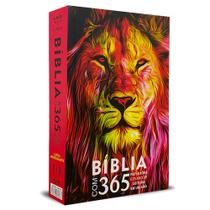 Bíblia Sagrada com 365 Reflexões Letra Hipergigante Capa Dura Leão - Plano de Leitura - CPP
