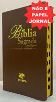 Bíblia sagrada com ajudas adicionais letra gigante - capa luxo caramelo