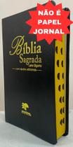 Bíblia sagrada com ajudas adicionais letra gigante - capa luxo preta