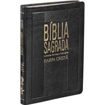 Bíblia sagrada com harpa arc índice slim capa de luxo caramelo