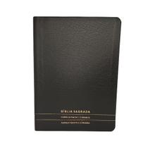 Bíblia sagrada com harpa arc índice slim full color capa de luxo preta