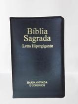 Biblia Letra Hiper Gigante ARC Harpa E Corinhos Zíper Preta - - Bíblia -  Magazine Luiza