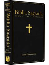 Bíblia Sagrada com Harpa Avivada e Corinhos ARC Letra Hipergigante Capa Semiflexível Preta