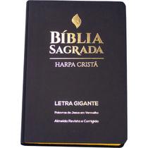 Bíblia Sagrada com Harpa Cristã - Letra Gigante Preta Sem índice ARC - Sociedade Bíblica do Brasil