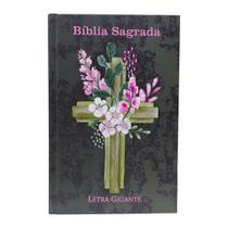 Bíblia Sagrada com Harpa e Corinhos - ARC - Letra Gigante - Capa Dura Cruz Flores