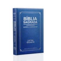 Bíblia Sagrada Com Harpa e Corinhos RC Edição Luxo Letra Gigante Azul