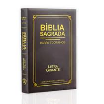 Bíblia Sagrada Com Harpa e Corinhos RC Edição Luxo Letra Gigante Marrom