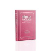 Bíblia Sagrada Com Harpa e Corinhos RC Edição Luxo Letra Jumbo Rosa - Livraria Familia Crista
