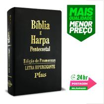 Bíblia Sagrada com Harpa Pentecostal com Letra Hipergigante Plus e Ziper Preta Bíblia Sagrada com Harpa Pentecostal com Letra Hipergigante Plus e Ziper Preta