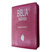 Bíblia sagrada com harpa tamanho grande com zíper letra hipergigante arc índice Bíblia sagrada com harpa tamanho grande com zíper letra hipergigante arc índice