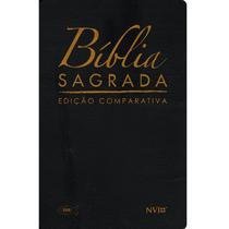 Bíblia Sagrada Comparativa Grande (ARC/ NVI) Luxo - Preta - Geográfica
