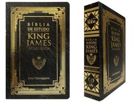 Bíblia Sagrada De Estudo King James Atualizada - Capa Dura Golden - Letra Hipergigante - Preta