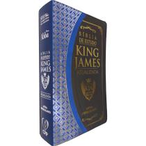 Bíblia Sagrada de Estudo Letra Hipergigante KJA King James Atualizada 400 Anos Bicolor Preto e Azul